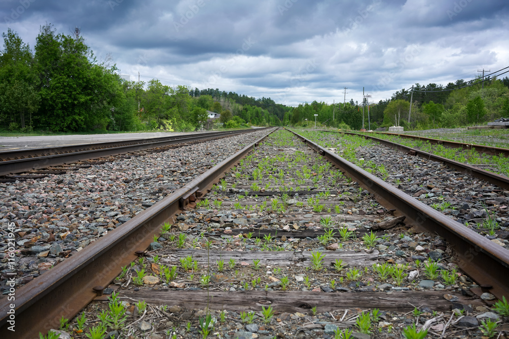 train tracks groing to the horizon train tracks groing to the horizon