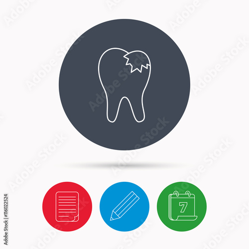 Dental fillings icon. Tooth restoration sign.