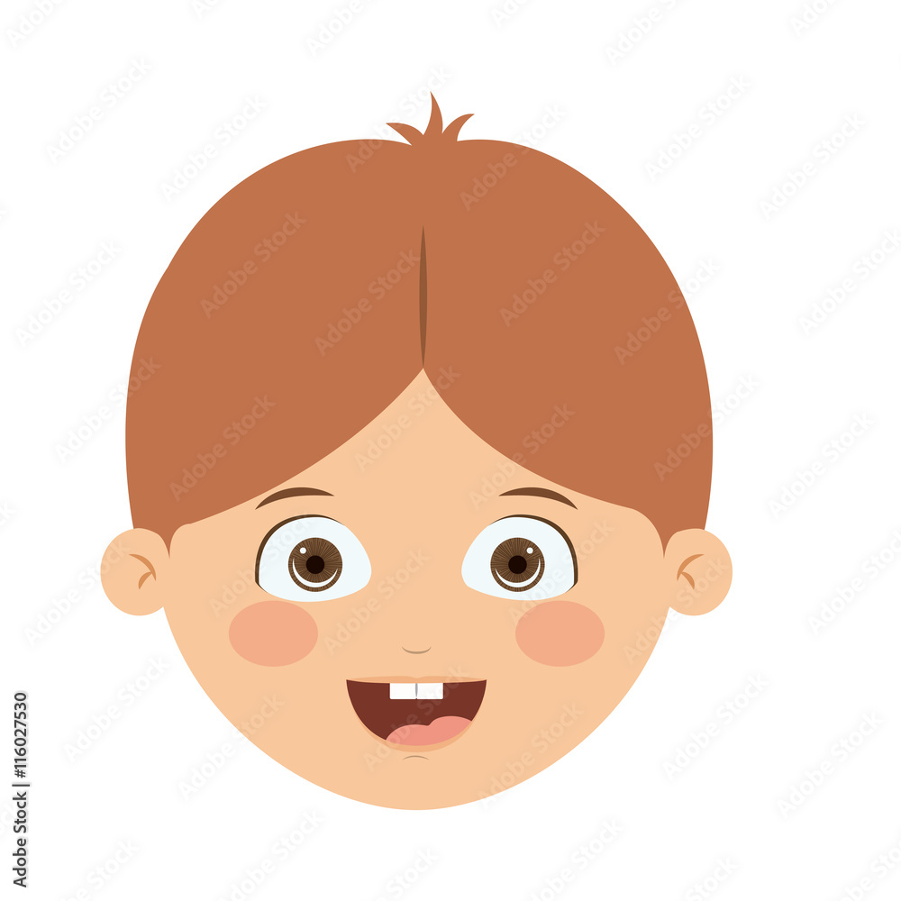 Front head boy isolated icon design, vector illustration  graphic 
