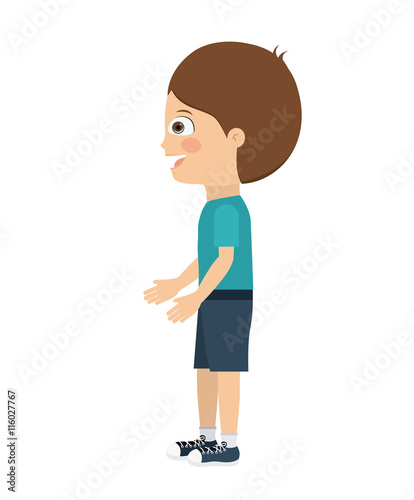 boy standing looking aside isolated icon design, vector illustration  graphic 