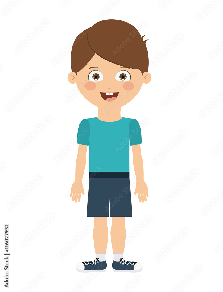 boy standing in front isolated icon design, vector illustration  graphic 