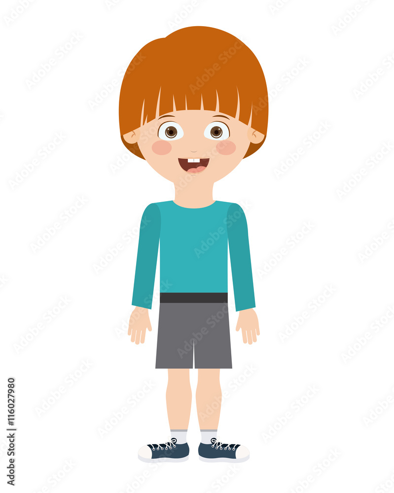 boy standing in front isolated icon design, vector illustration  graphic 