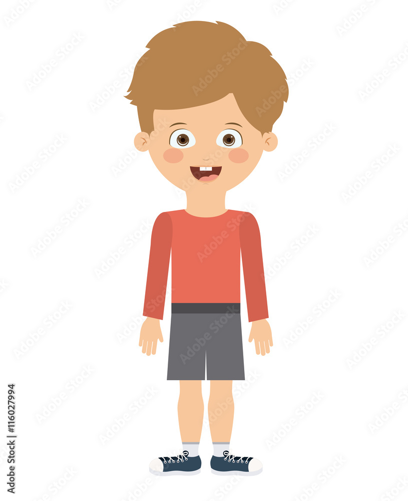 boy standing in front isolated icon design, vector illustration  graphic 