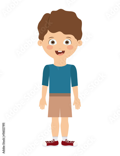 boy standing in front isolated icon design, vector illustration  graphic 