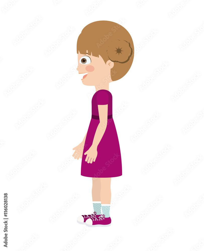 girl standing looking aside isolated icon design, vector illustration graphic girl standing looking aside isolated icon design, vector illustration graphic