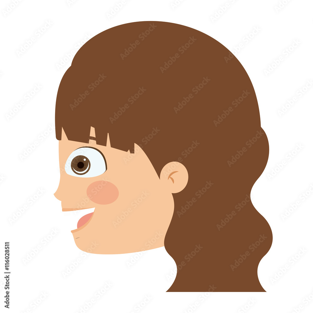 girl head profile isolated icon design, vector illustration graphic girl head profile isolated icon design, vector illustration graphic
