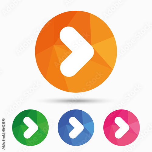 Arrow sign icon. Next button. Navigation symbol