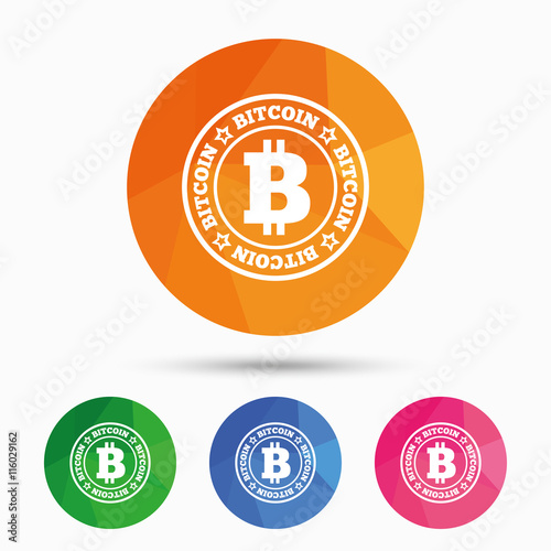 Bitcoin sign icon. Cryptography currency symbol