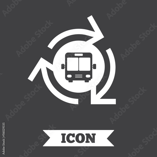 Bus shuttle icon. Public transport stop symbol.