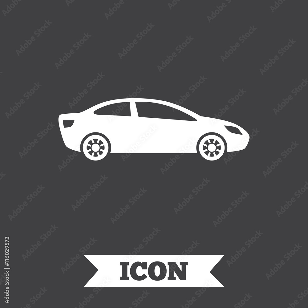 Car sign icon. Sedan saloon symbol.