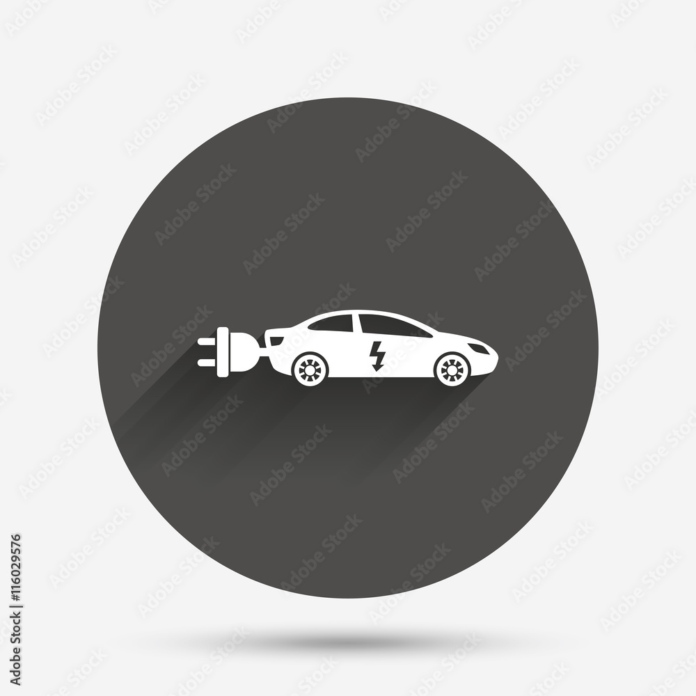 Electric car sign icon. Sedan saloon symbol. Electric car sign icon. Sedan saloon symbol.