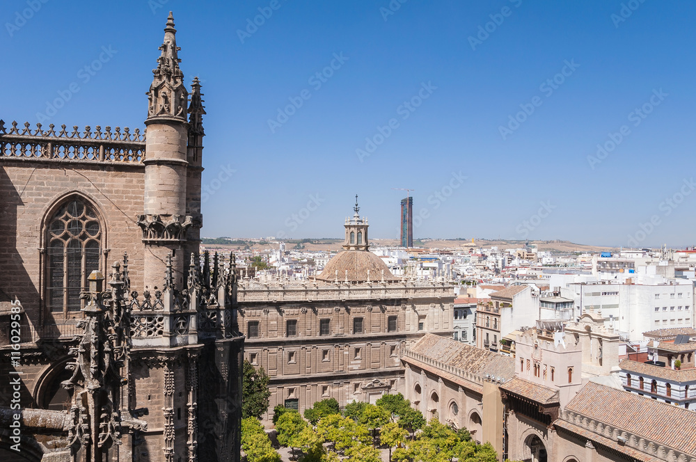 Aerial view of Seville in Spain