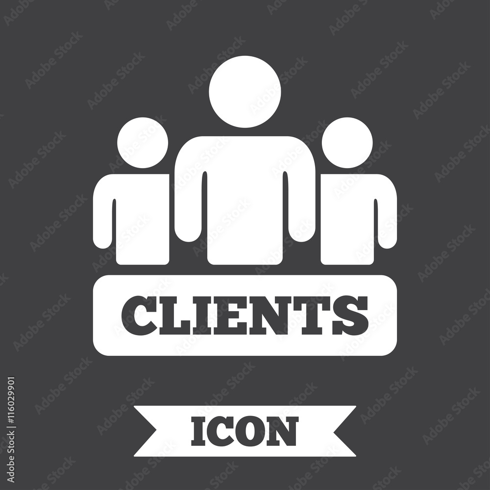 Clients sign icon. Group of people symbol. Clients sign icon. Group of people symbol.