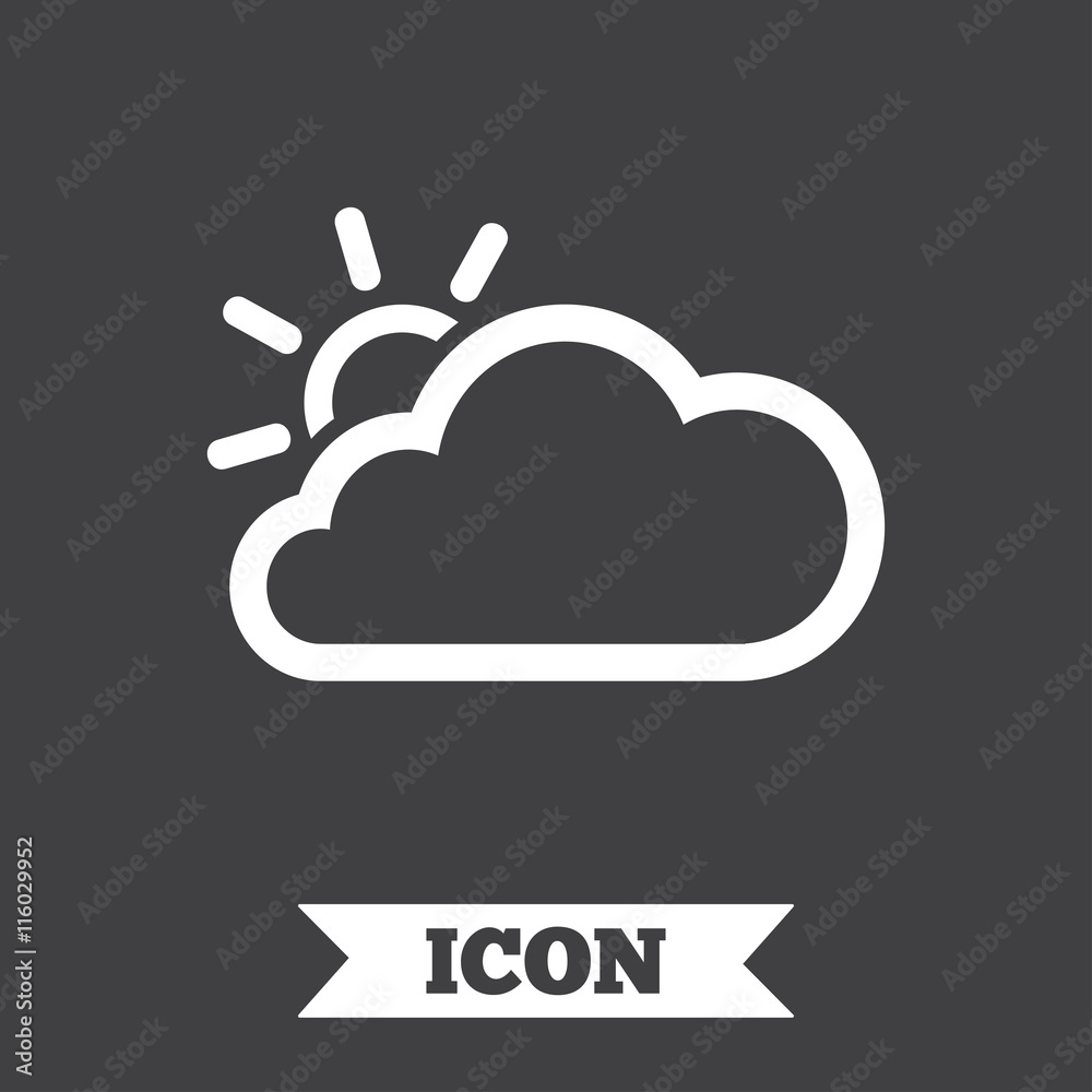 Cloud and sun sign icon. Weather symbol. Cloud and sun sign icon. Weather symbol.