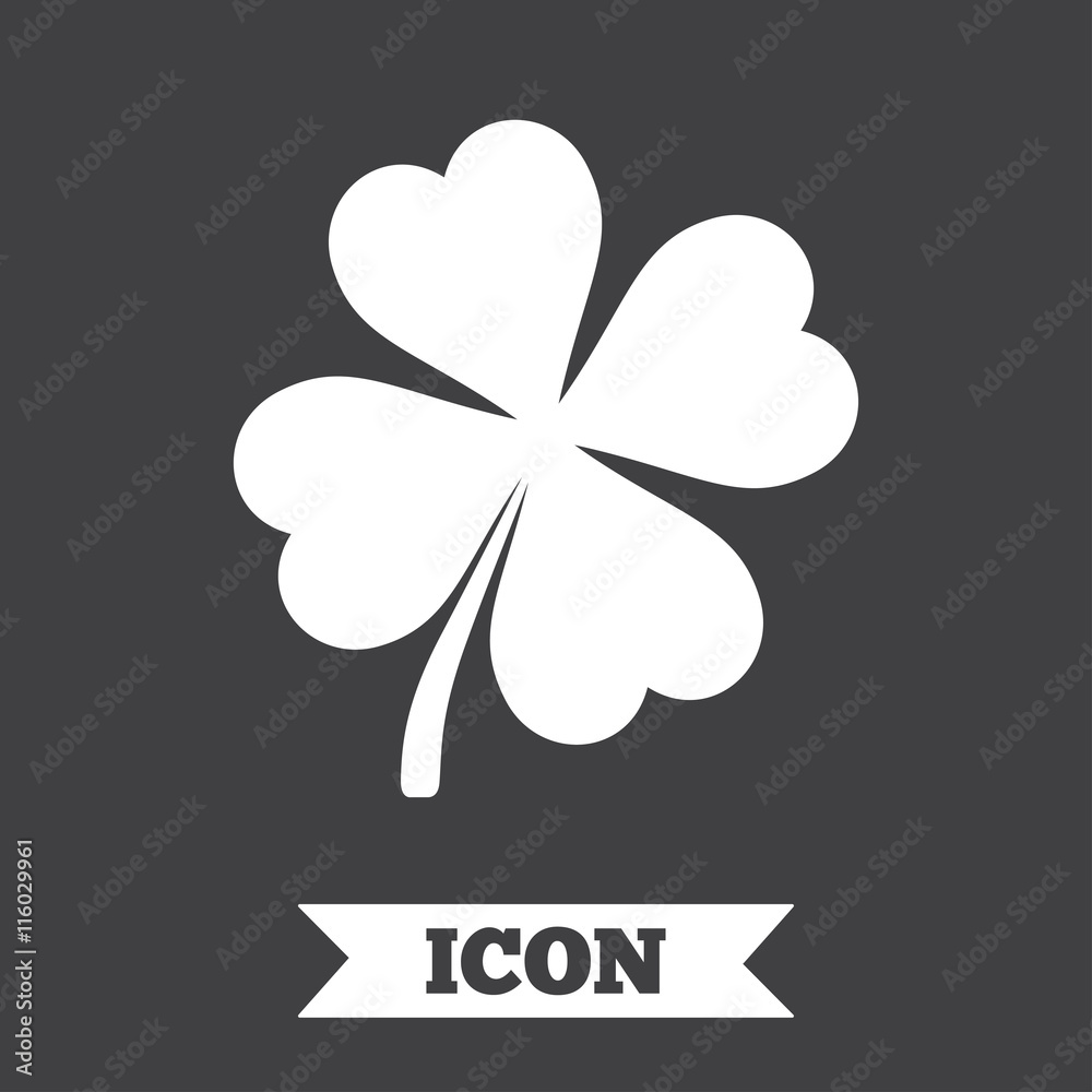 Clover with four leaves sign. St. Patrick symbol. Clover with four leaves sign. St. Patrick symbol.