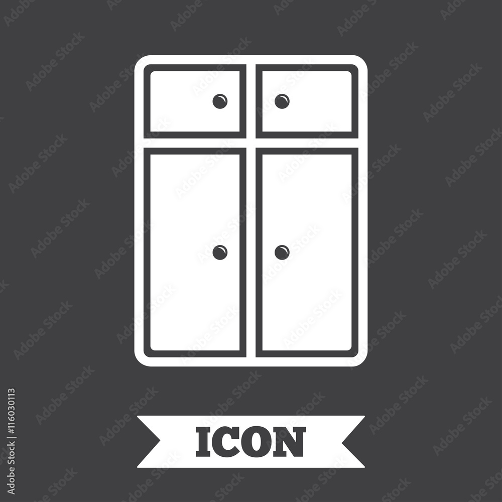 Cupboard sign icon. Modern furniture symbol. Cupboard sign icon. Modern furniture symbol.