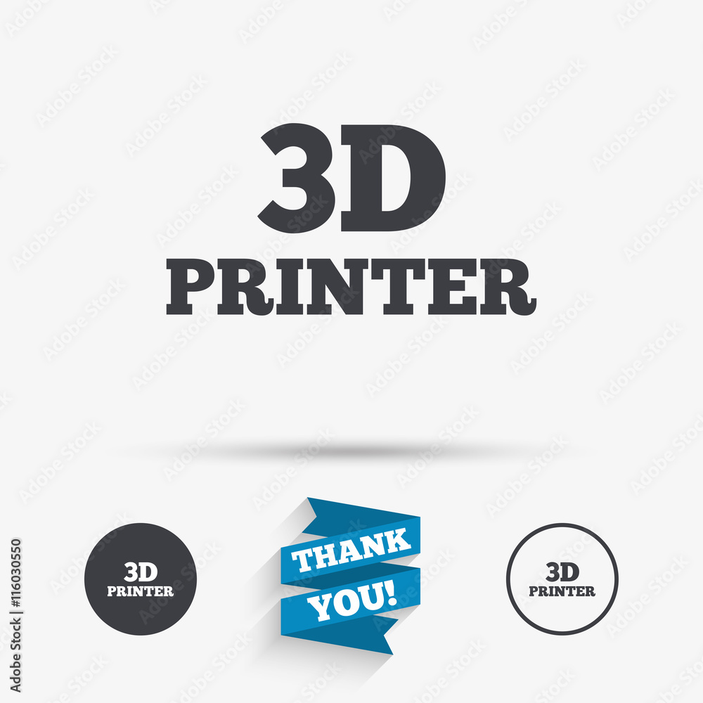 3D Print sign icon. 3d Printing symbol. 3D Print sign icon. 3d Printing symbol.