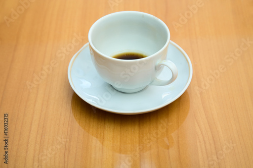 Cup with not drunk up coffee