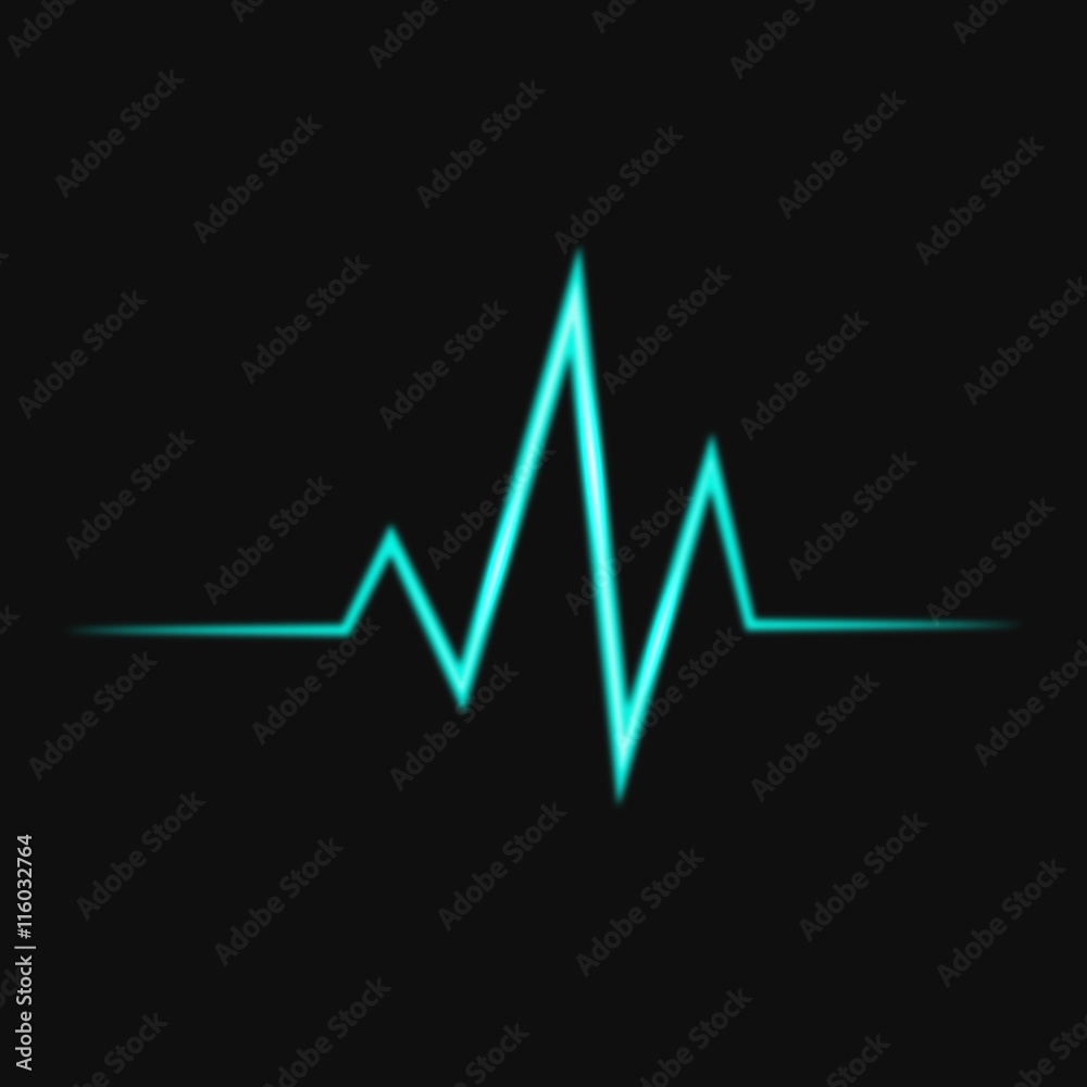Abstract bright heart pulse icon vector illustration
