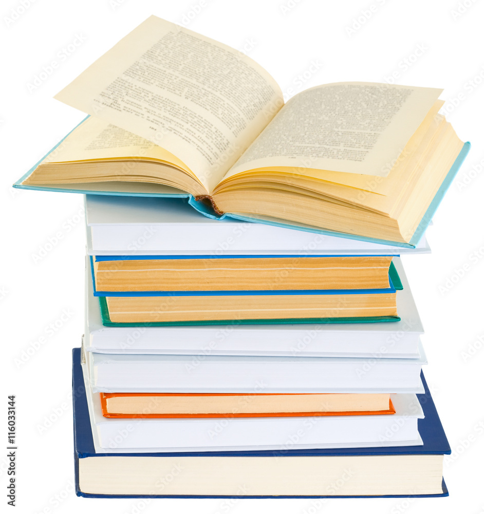 Pile of books on a white background Pile of books on a white background