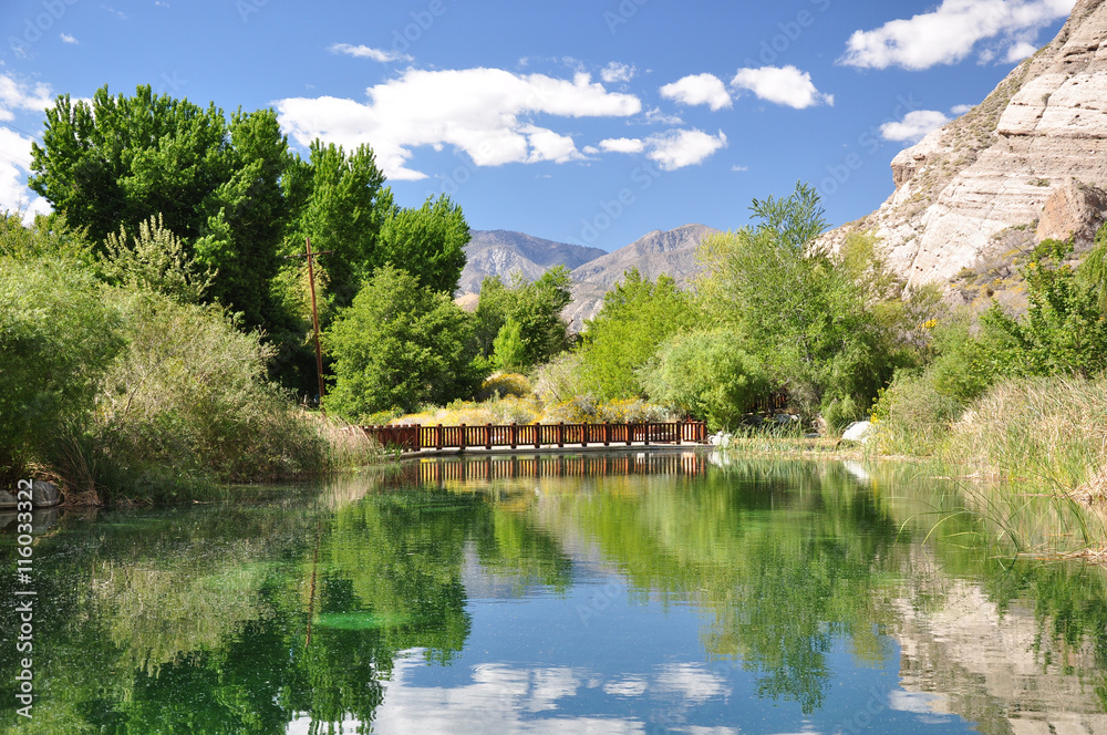 Scenic pond located in Whitewater Canyon near the desert town of Palm Springs, California.