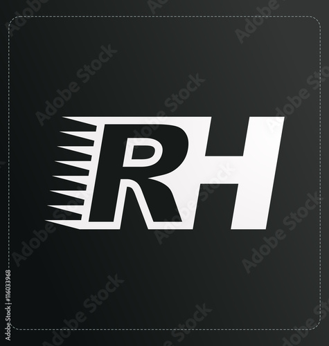 RH Two letter composition for initial, logo or signature