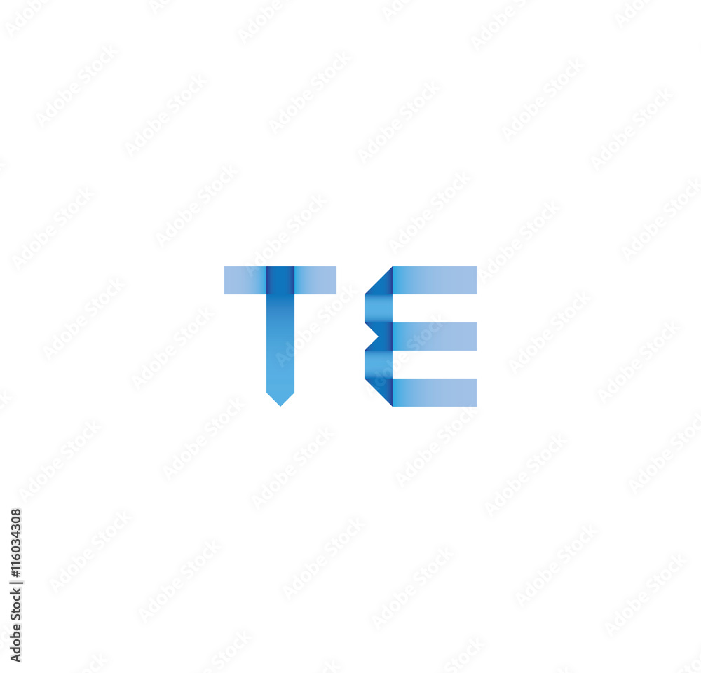 te initial simple modern blue te initial simple modern blue