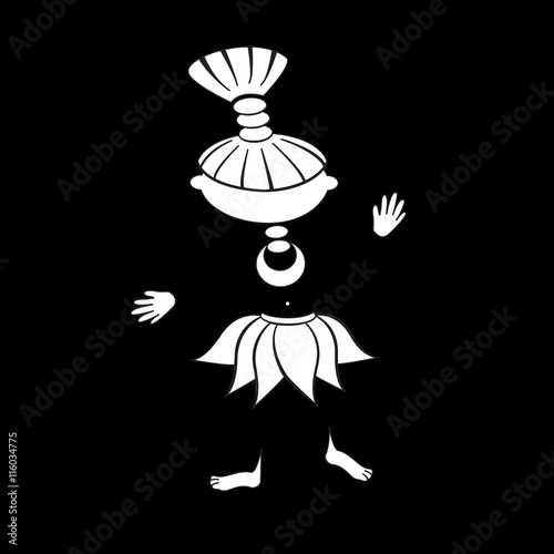 stylized illustration of  nationality native girl