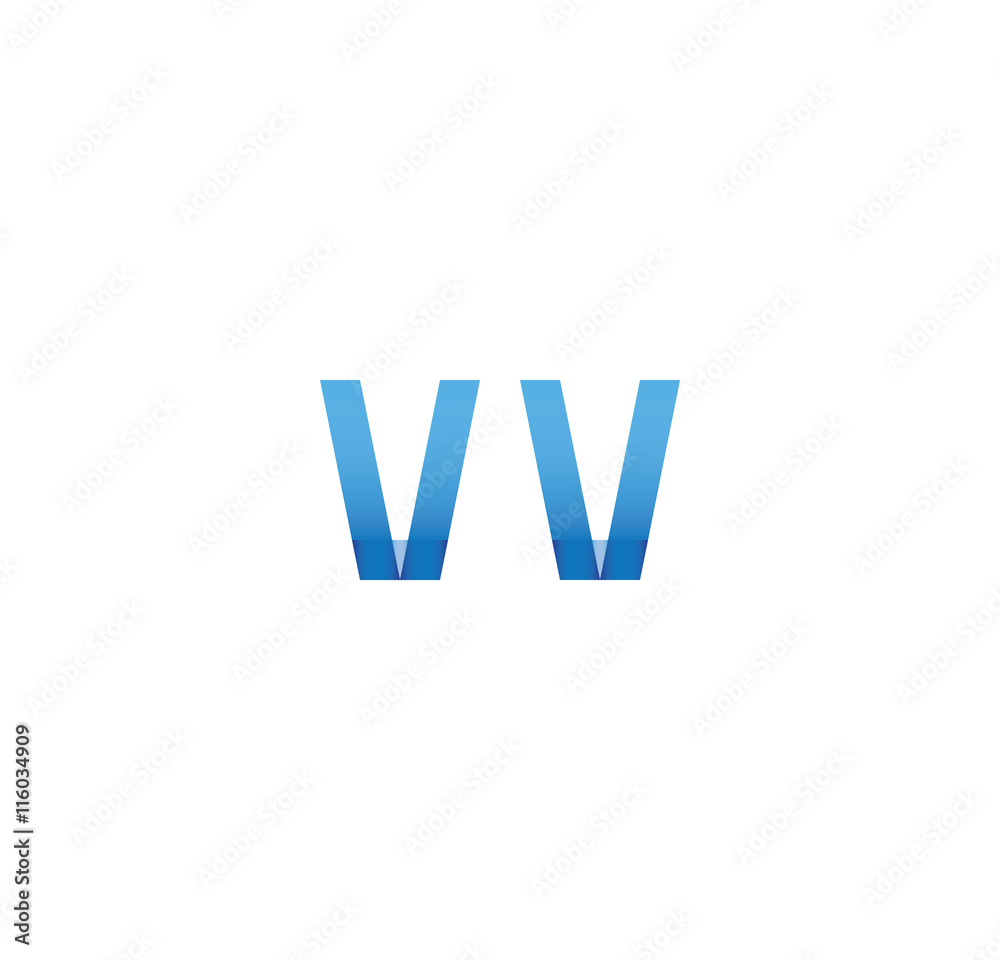 vv initial simple modern blue vv initial simple modern blue
