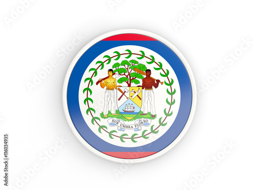 Flag of belize. Round icon with frame