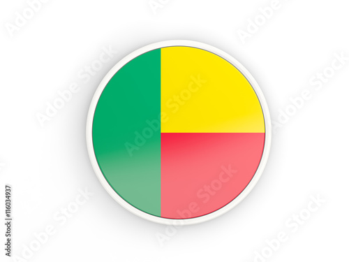 Flag of benin. Round icon with frame Free Download Flag of benin. Round icon with frame - GFXLoad