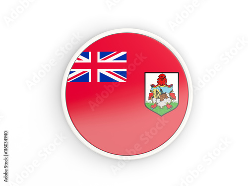 Flag of bermuda. Round icon with frame