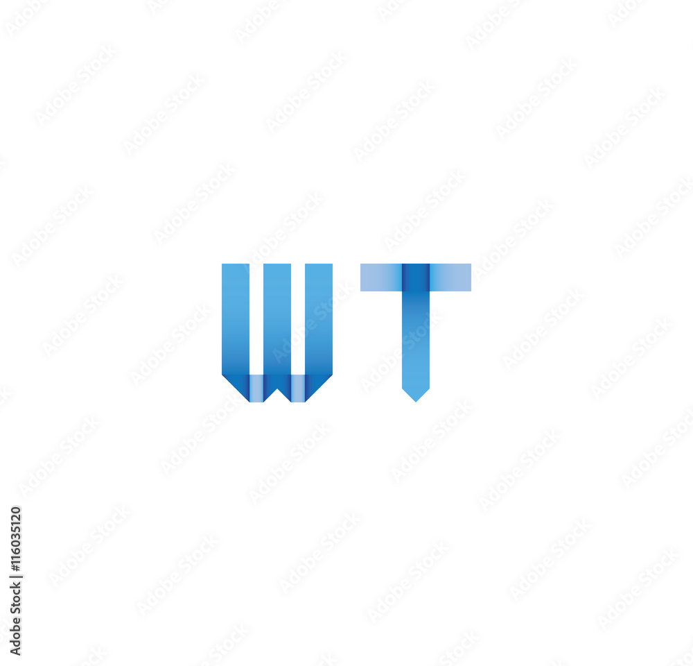 wt initial simple modern blue 