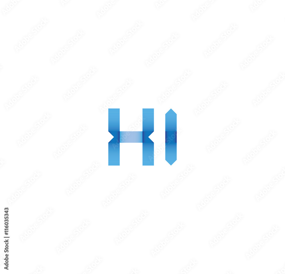 Fototapeta premium xi initial simple modern blue 