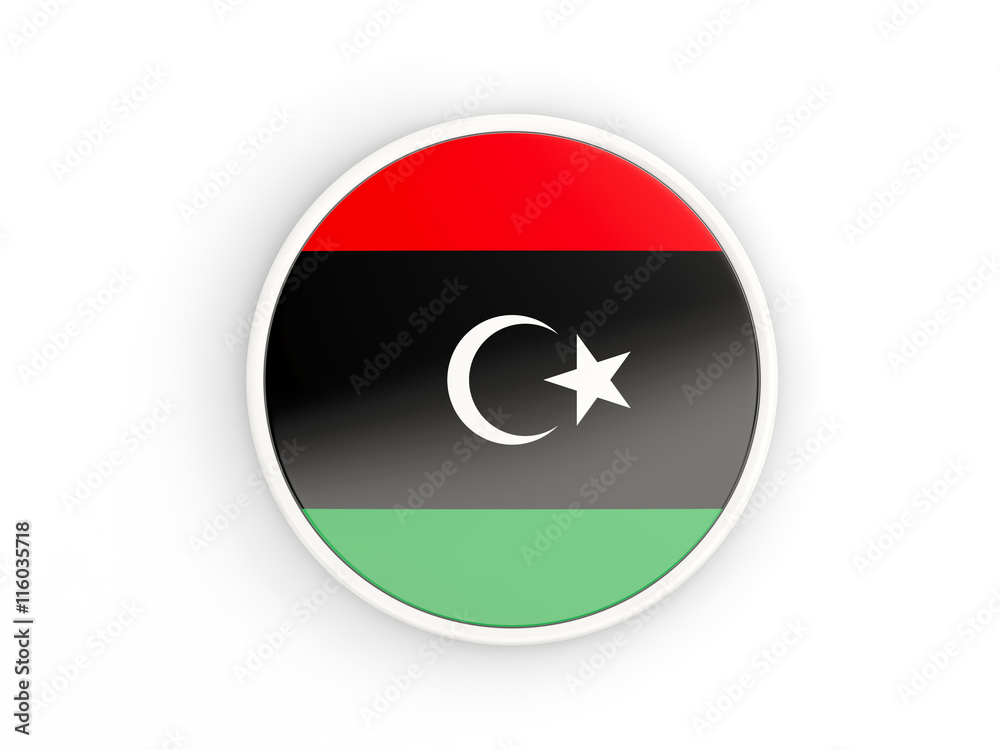 Flag of libya. Round icon with frame Flag of libya. Round icon with frame