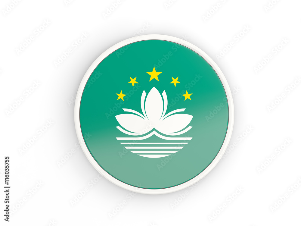 Flag of macao. Round icon with frame Flag of macao. Round icon with frame
