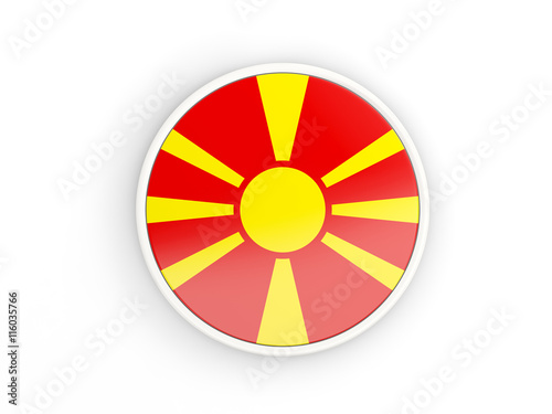 Flag of macedonia. Round icon with frame