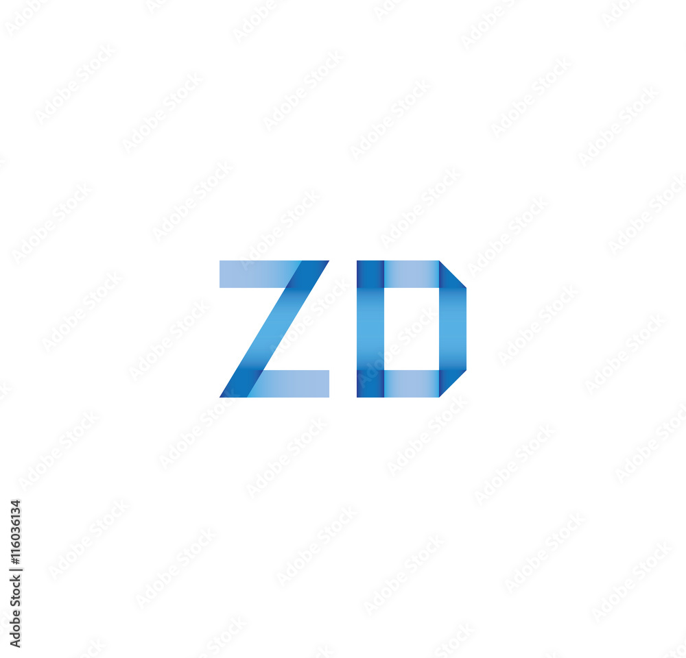 zd initial simple modern blue zd initial simple modern blue