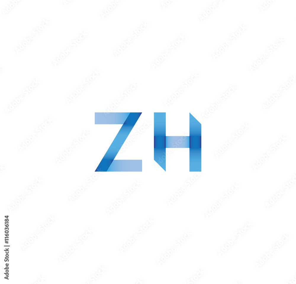 zh initial simple modern blue zh initial simple modern blue