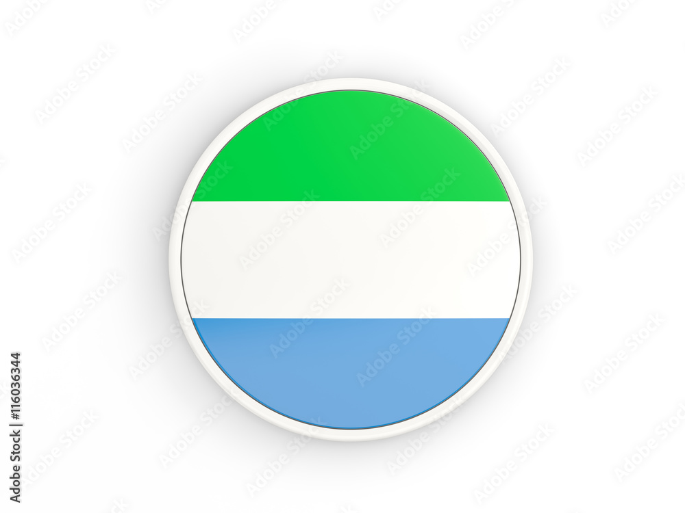 Flag of sierra leone. Round icon with frame Flag of sierra leone. Round icon with frame