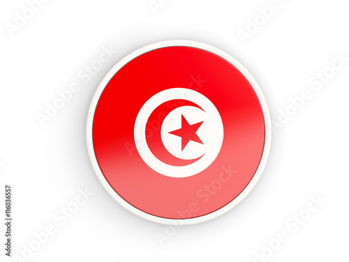 Free Download Flag of tunisia. Round icon with frame - GFXLoad