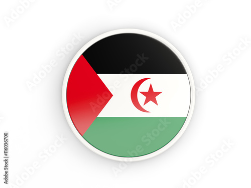 Free Download Flag of western sahara. Round icon with frame - GFXLoad