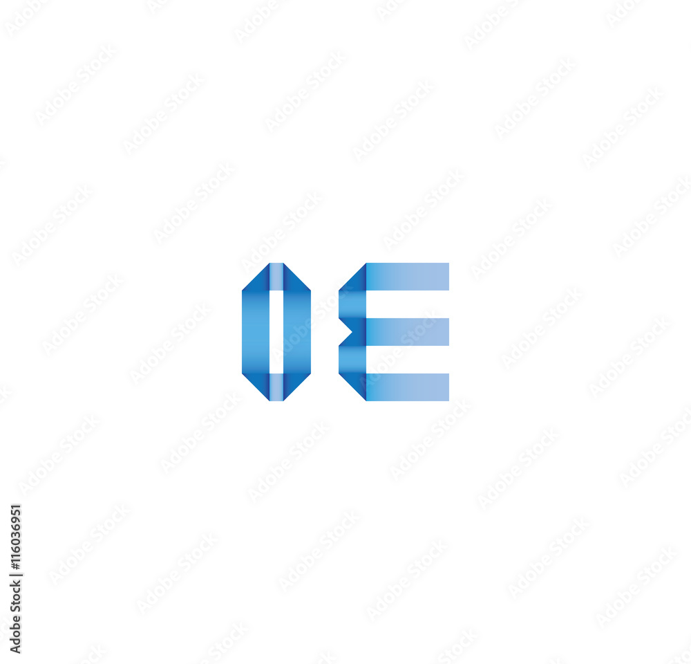 0e initial simple modern blue 