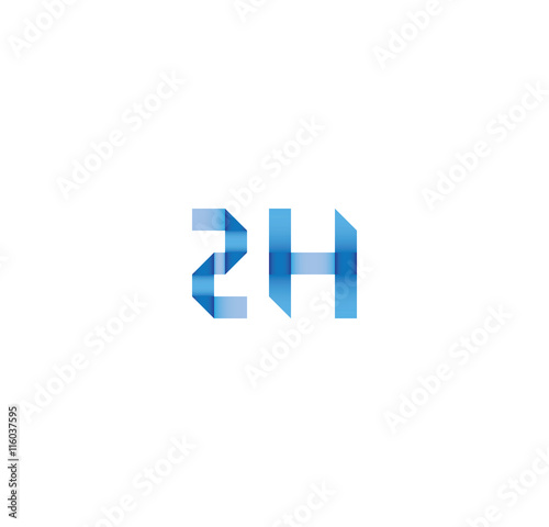 2h initial simple modern blue 