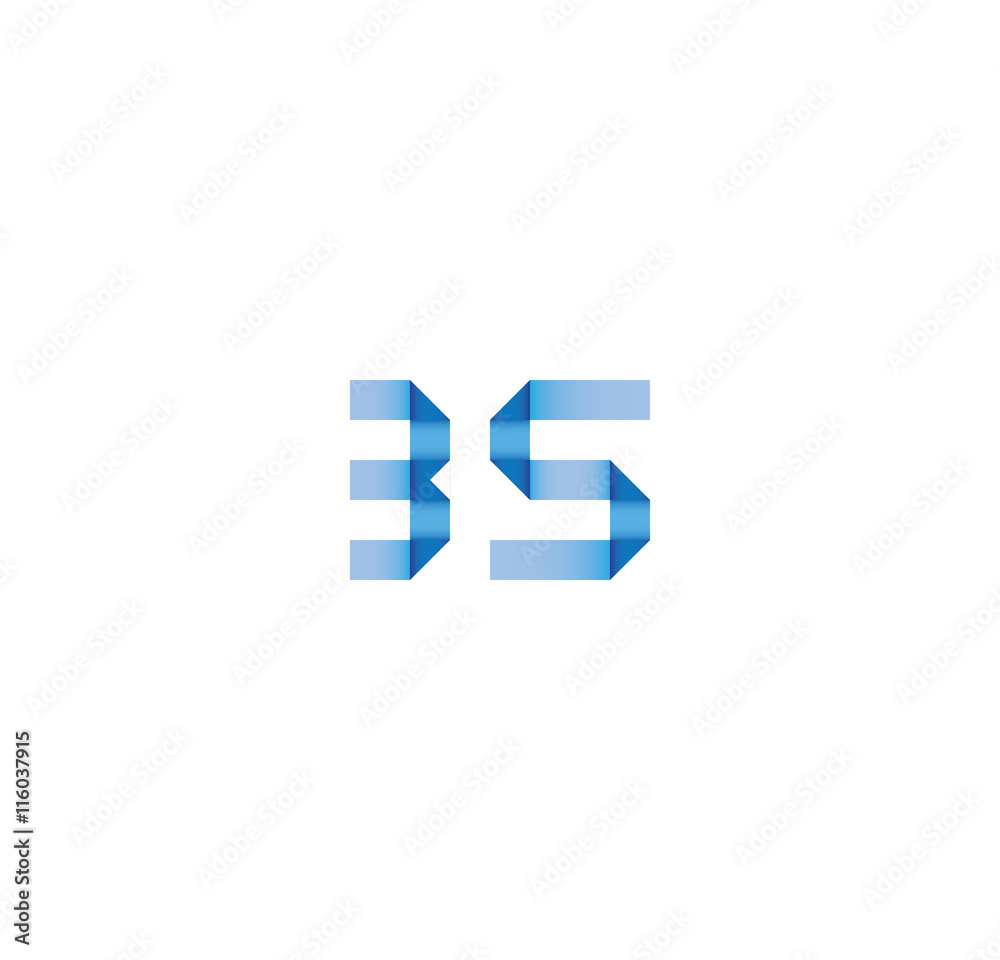 3s initial simple modern blue 3s initial simple modern blue