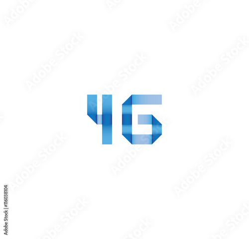 4g initial simple modern blue 