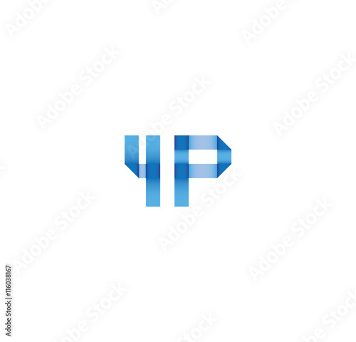4p initial simple modern blue 