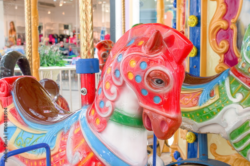 Carousel with Horses on a carnival