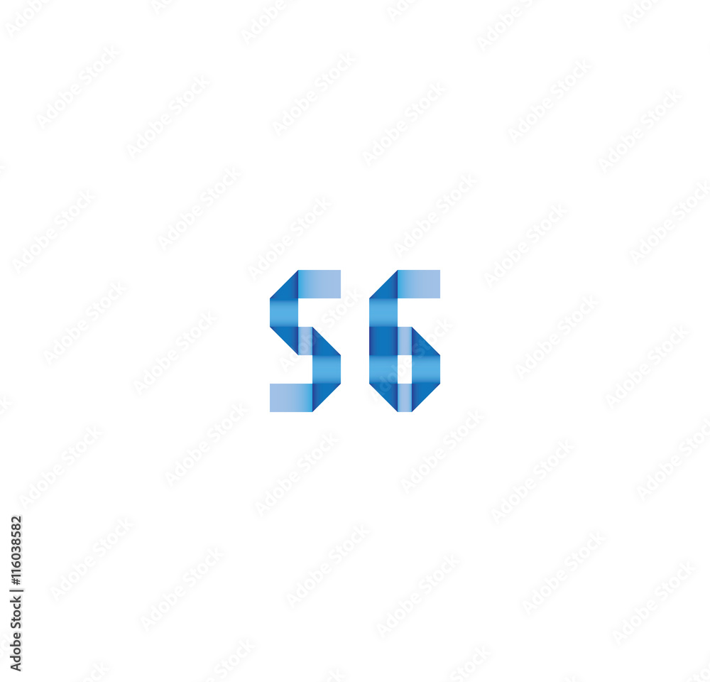 Fototapeta premium 56 initial simple modern blue