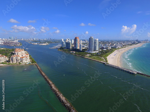 Aerial photo Government Cut Miami Beach © Felix Mizioznikov